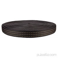 1 Inch Black with Chocolate Stripes Heavy Polypropylene (Polypro) Webbing Closeout   
